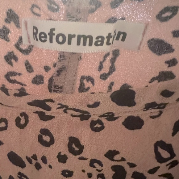 Reformation dusty pink leopard print minidress, size L - Picture 2 of 3